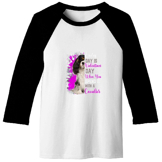 Cavalier Pet Funny Valentines Day Cavalier Mom Mother Cute Pink Fancy Baseball Tees