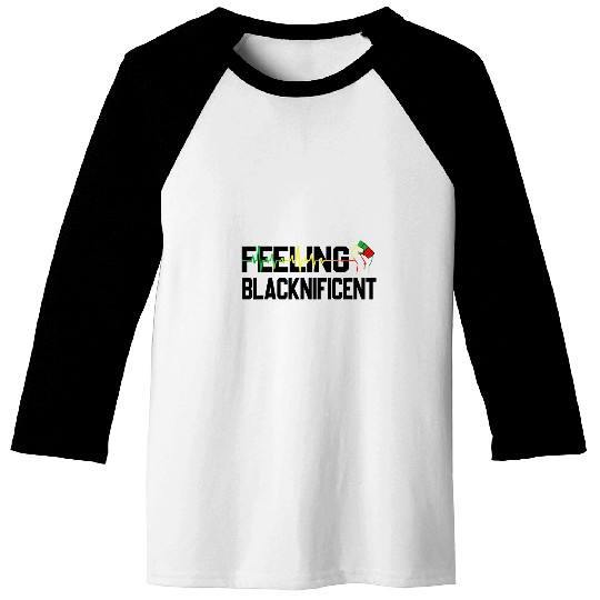 black power fist feeling blacknificent heartbeat Baseball Tees