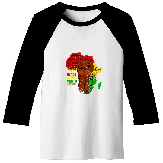 Black History Pride Fist Map Juneteenth Black Men Women Baseball Tees