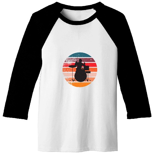 Funny Drummer Retro sun drummer 70s Baseball Tees