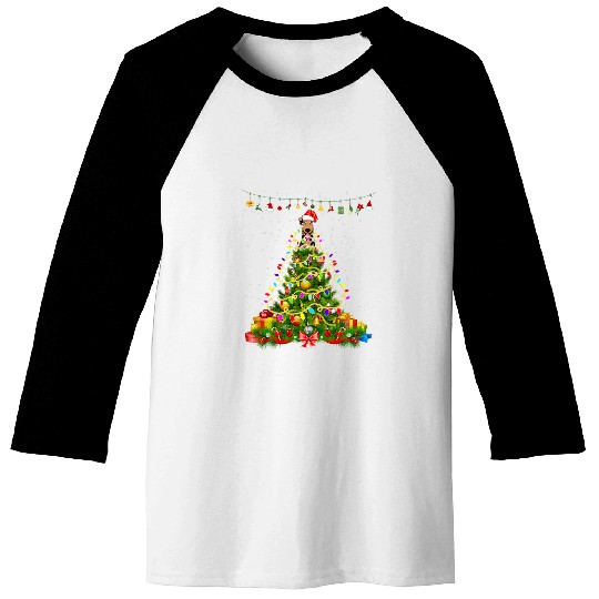 Airedale Terrier Pet Christmas Tree Lights Dog Gift Lover Tee Dog Baseball Tees