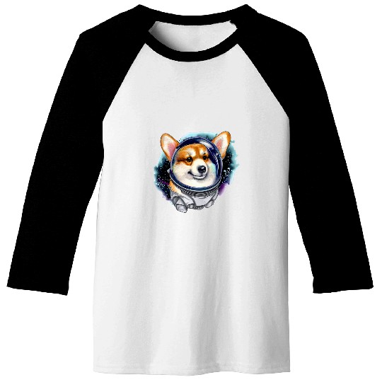 Corgi Pet Cosmic Baseball Tees