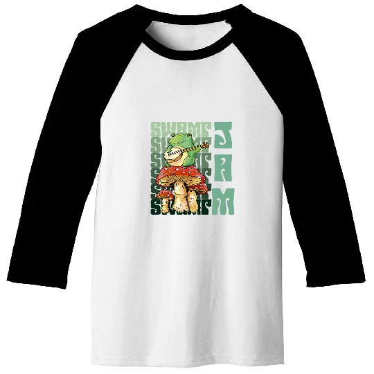Funny Banjo Frog Swamp Jam Frog Toad Baseball Tees
