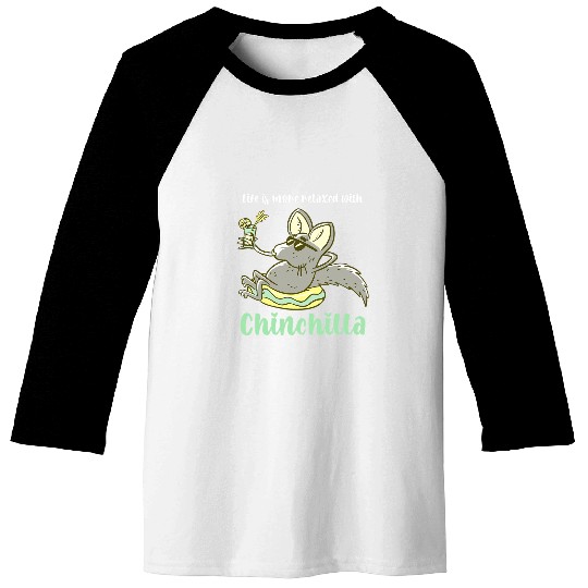 Chinchilla Mammal Drinking Lemonade Pet Lover Baseball Tees