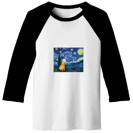 capybaras Mammal Van Gogh Starry Night Design Baseball Tees