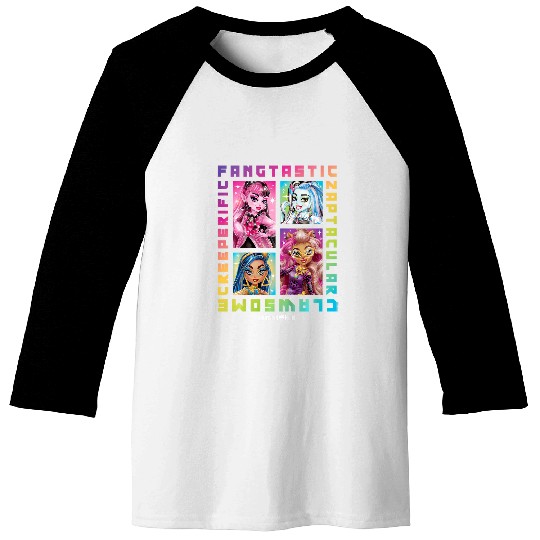 Kids Monster High Student Rainbow Grid Baseball Tees