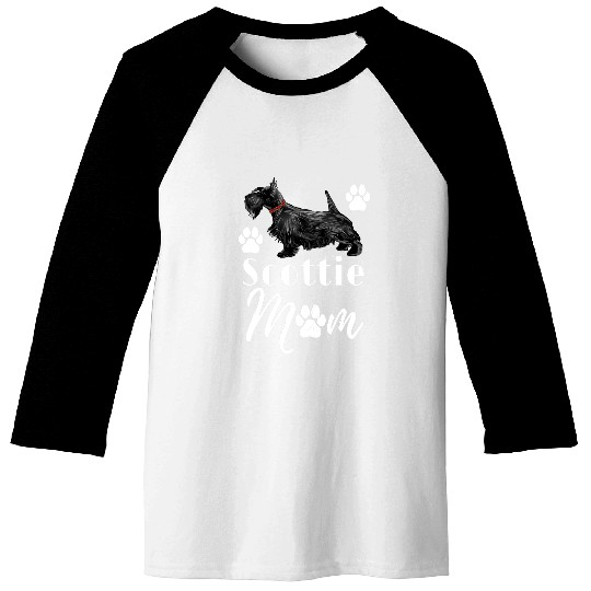 Scottish Terrier Pet Scottie Dog Mom Baseball Tees