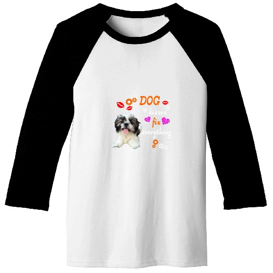Shih Tzu Pet Kisses fix everything cute Baseball Tees