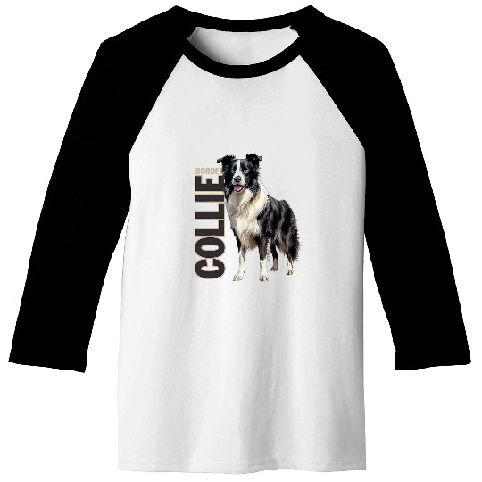 Border Collie Pet Watercolor Baseball Tees