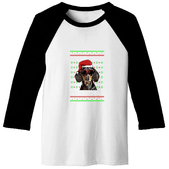 Dachshund Pet Funny Pawsome Christmas 21 Baseball Tees