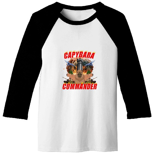 capybaras Mammal Commander Funny capybaras Warrior Dank Meme Baseball Tees