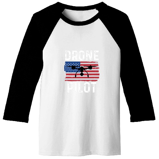 RC Drone Pilot Quadrocopter US Flag Perfect Baseball Tees