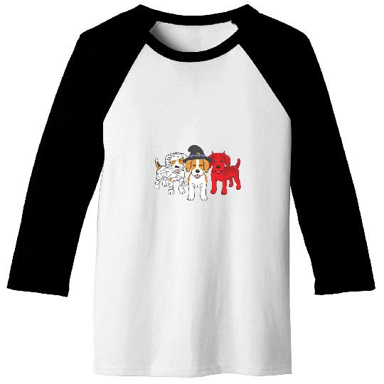 Beagle Pet Mummy Witch Demon Dog Lover Halloween Baseball Tees