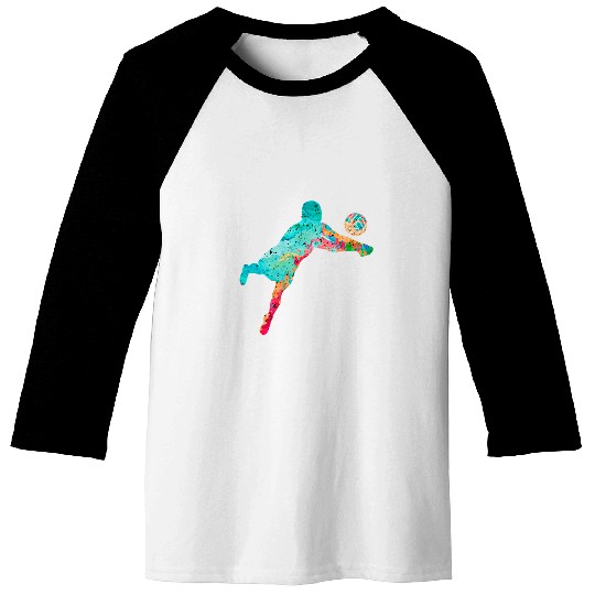 Sport Volleyball action in PopArt Baseball Tees