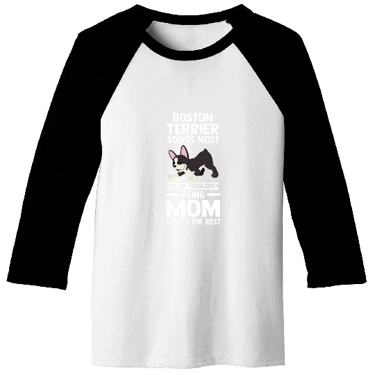 Border Collie Pet Womens Boston Terrier being Mom Baseball Tees