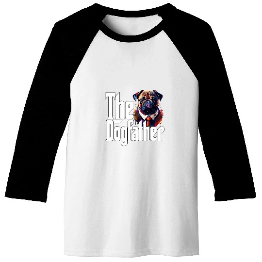 Pug Pet Dad Dogfather Dogs Daddy Father Baseball Tees