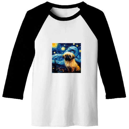 Pekingese Pet Starry Night For Dog Mom Baseball Tees
