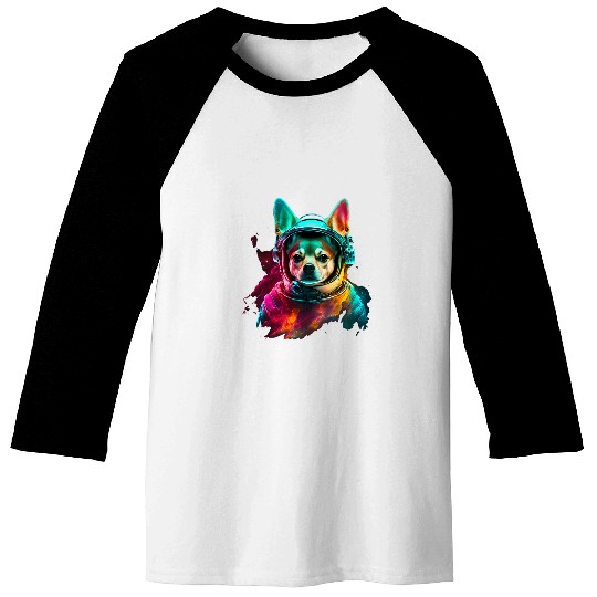 Chihuahua Pet in Space Cosmic Astronaut Planetary Explorer Baseball Tees
