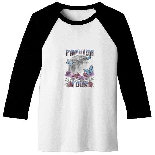 Papillon Pet Tour Butterflies Moon Baseball Tees