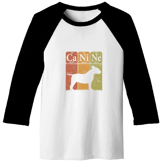 Bull Terrier Pet Periodic Table Elements Dog Lover Canine Baseball Tees