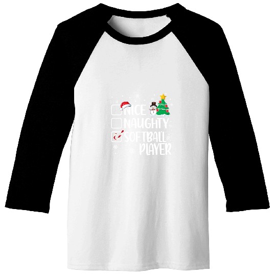 Softball Gift Naughty Or Nice Softball Player Funny Christmas Pajama 11 Baseball Tees