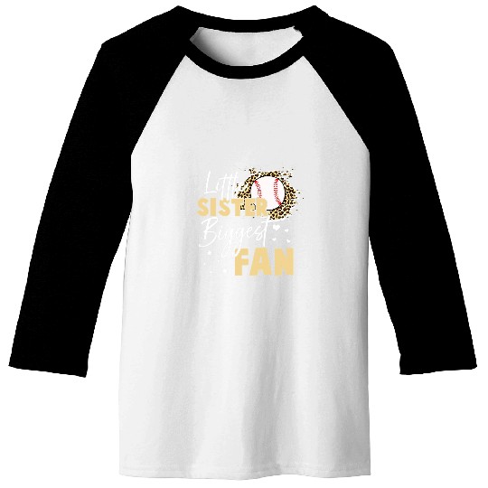 Sport Baseball Little Sister Biggest Fan Leopard Baseball Player Baseball Tees