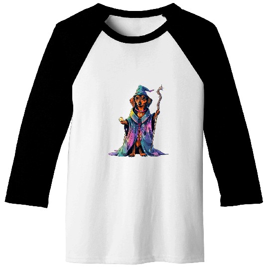 Dachshund Pet Wizard Funny Dog Magic Baseball Tees
