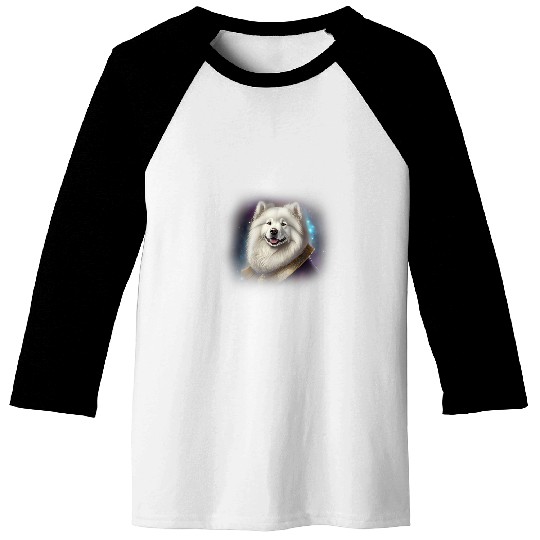 Samoyed in space Baseball Tees