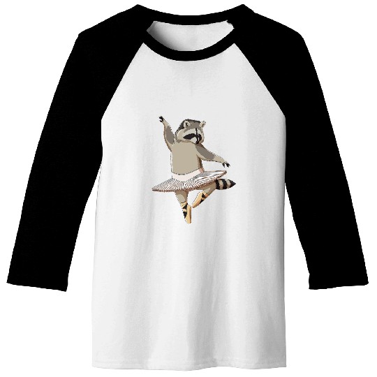 Funny Ballet Dancer Ballerina Raccoon Baseball Tees