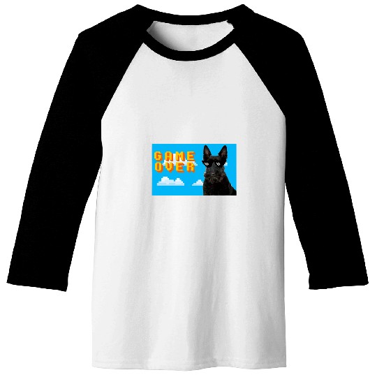 Scottish Terrier Pet 8Bit Game Over Baseball Tees