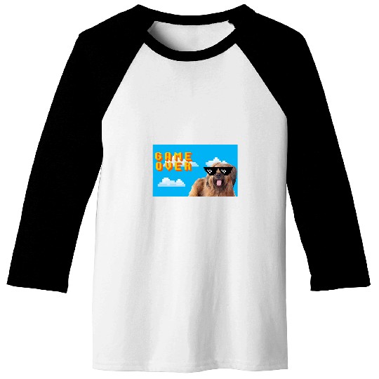 Briard Pet 8Bit Game Over Baseball Tees
