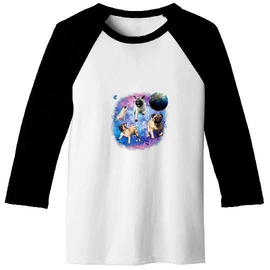 Space Pug Funny Pug Galaxy Pugs in Space Baseball Tees