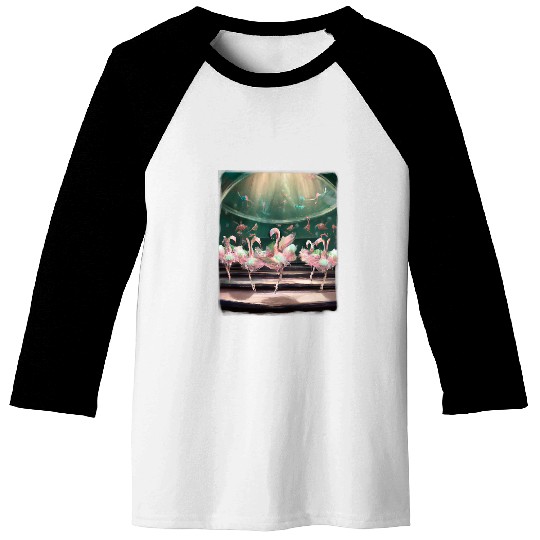 Womens Flamingo Ballerina Baseball Tees