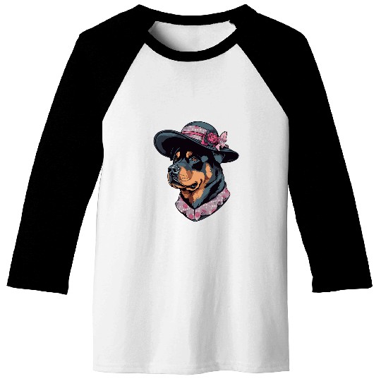 Rottweiler English Lady Funny Dog Victorian 2 Baseball Tees