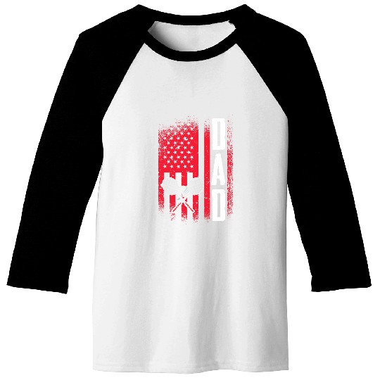 Dad Badminton Player Retro Game US Flag Merica Shuttlecock Baseball Tees