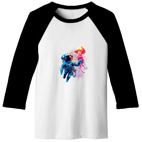 Space Astronaut Spaceman Jellyfish Astronomy Galaxy 1 Baseball Tees