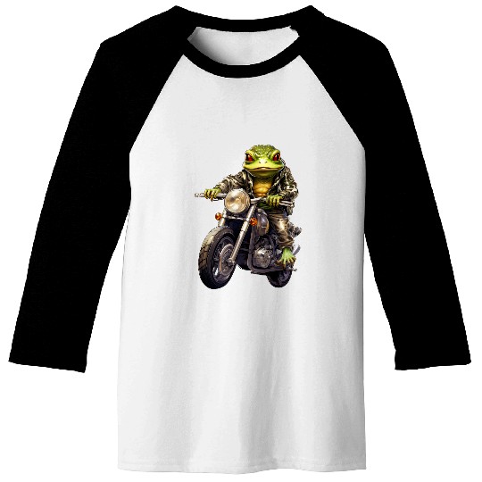 Frogs MotorcycleMotorcyclist Frog Baseball Tees