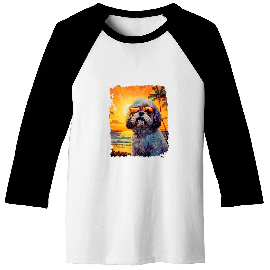 Dog Hawaiian Shih Tzu Baseball Tees
