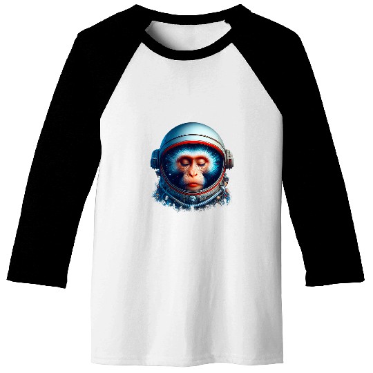 Cosmic vintages Space Travel Astronaut Monkey Thinker Nebula Baseball Tees
