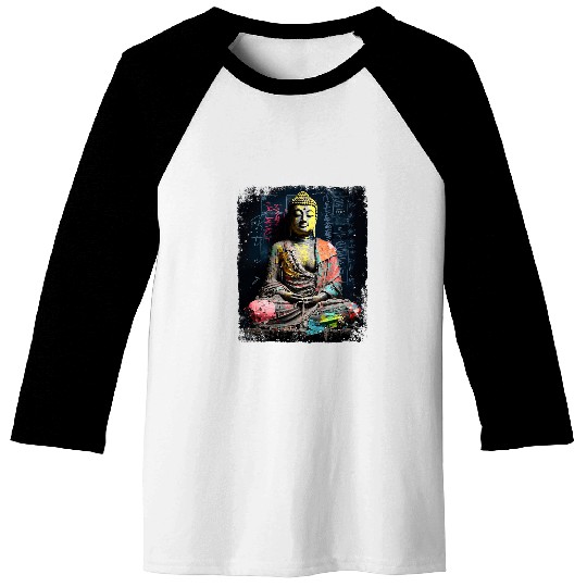 Buddhist Monk Yin Yang Zen Meditation Buddha Baseball Tees