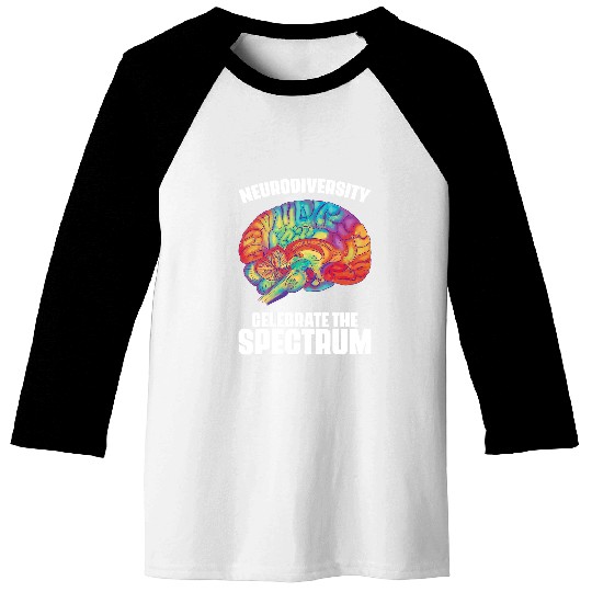ADHD Ribbon Neurodiversity Celebrate The Spectrum ADHD Awareness 43 Baseball Tees