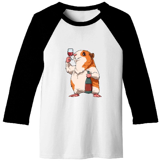 Guinea Pig Pet With Wines for a Guinea Pig Lovers Baseball Tees