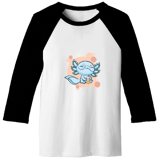 Axolotls Pet Bubble Tea Boba Ambystoma Mexicanum Walking Fish Baseball Tees