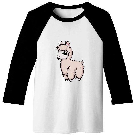 Llama Pet Chibi Kawaii Anime Japanese Funny Baseball Tees