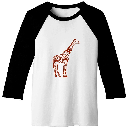 Giraffe Pet Mandala Baseball Tees