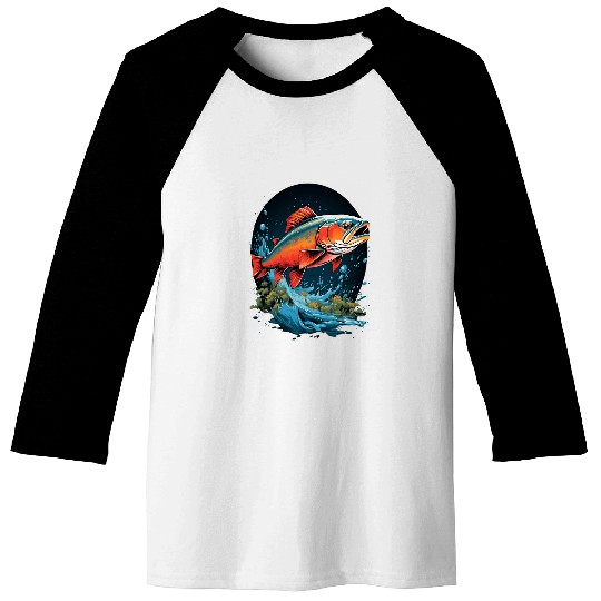 Fishing Fun Fly Fishing Arctic Char Brook Trout Fish 11 Baseball Tees