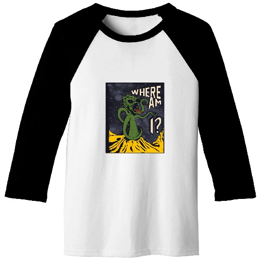 Aliens UFO Space Monster 1950s Science Fiction Extraterrestrial Baseball Tees