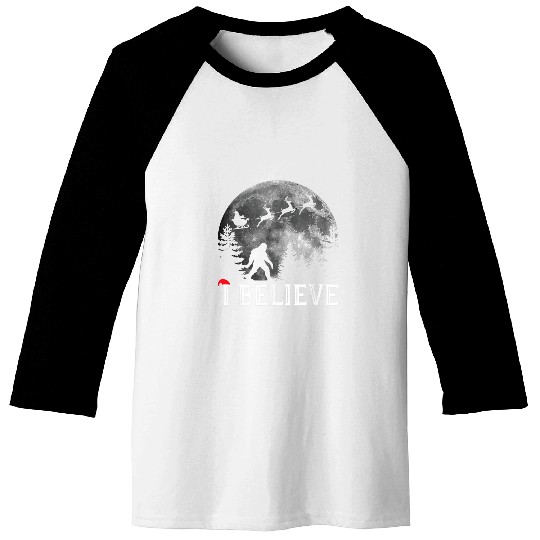 Bigfoot Pet i believe sasquatch christmas Baseball Tees