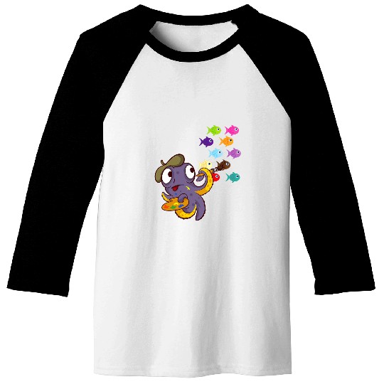 Octopus Pet tentacles Drawing Baseball Tees
