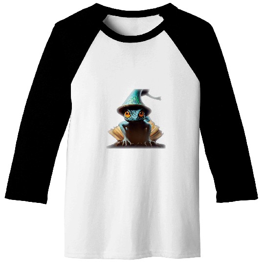 Book Fun Anthromorphic Tiny Wizard Lizard Wizard Hat Magic Baseball Tees
